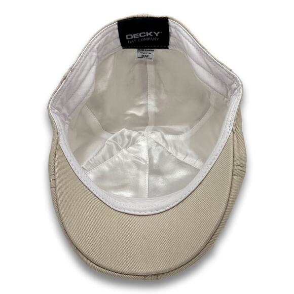 Beige Newsboy Flat Cap 100% Cotton Ivy Golf Cabbie Chauffeur Driver Bakers Hat - Picture 7 of 9